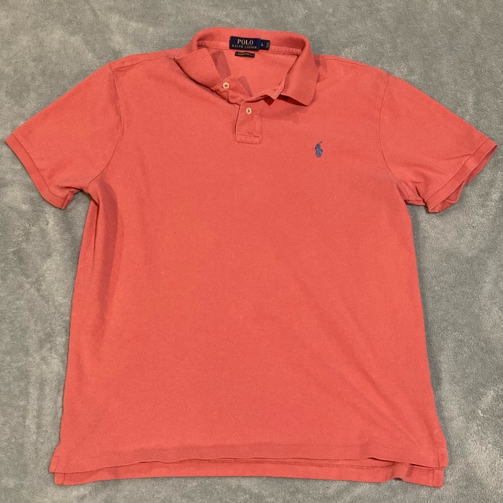 Polo by Ralph Lauren Coral Polo Shirt with Blue Pony